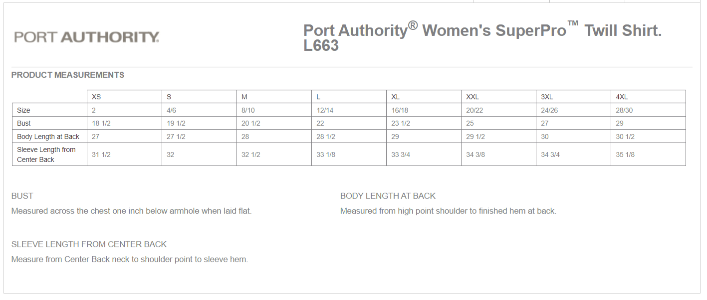 Women's Shirt Sizes